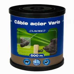Villanypásztor huzal, vezeték, sodrott CABLE ACIER 500m, 1,5mm, 1 vezetőszál - 150Kg - 0,15 Ωm