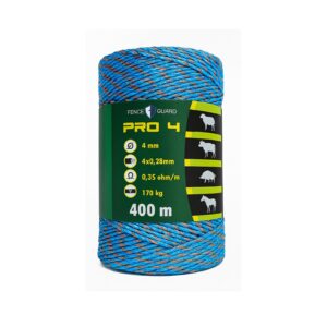 Fence-Guard-PRO4-Villanypásztor-vezeték-4mm-Kék-narancs-400m-170Kg-035-Ωm-4db-vezetőszál-new-version-2
