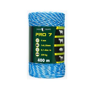 Villanypásztor vezeték 400m 220Kg 0,1 Ωm 4mm Fence Guard PRO7 Kék 7db vezetőszál új
